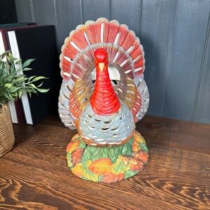 Vintage PartyLite Autumn Harvest Porcelain Turkey Tea Light Candle Holder
